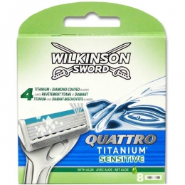 WilkinsonQuattroTitaniumSensitiveMesjes8stuks