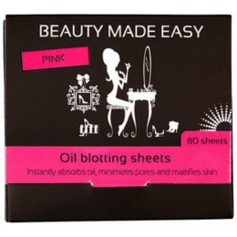 3xBeautyMadeEasyOilBlottingSheetsPink80stuks