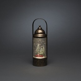 Sneeuwlantaarnvoorbinnen-Kerstbomenmetrodeauto-Warmwit-29cm-Waterlantaarn-Verlichtingopbatterijen-Timer-Kerstverlichting