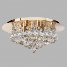 SearchlightHannaplafondlampmetkristallenbollen35cmgoud