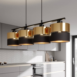 TKLightingHanglampHiltonzwartgoud4-lamps