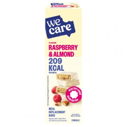 3xWeCareMealReplacementBarsRaspberryAlmond116gr