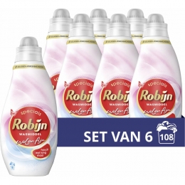 6xRobijnVloeibaarWasmiddelWolFijn18Wasbeurten720ml