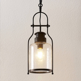 LindbyhanglampRozaliezwartmetaallantaarn21cm