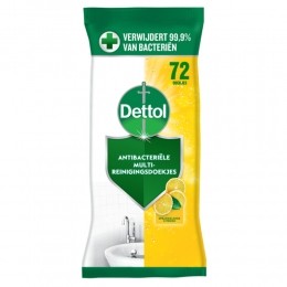 5xDettolAntibacterileReinigingsdoekjesSprankelendeCitroen72stuks