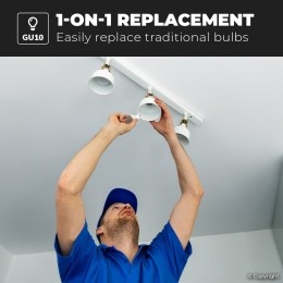 GU10LEDspot-45Watt345lumen-38-6500KDaglichtwitlicht-Dimbaar-LEDreflector-Vervangt50Watt