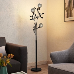 LindbyFlorentinevloerlampKanye160cmzwart3-lamps