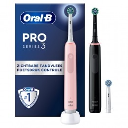 Oral-BElektrischeTandenborstelPro33900DuoZwartRoze1set