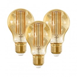 Setvan3SmartE27LEDFilamentLamp-7Watt806lumen-A60Amberkleurigglas-1800-3000KDimbaar