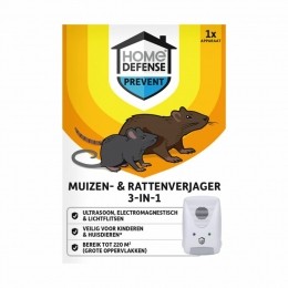 HomeDefenseMuizen-enRattenverjager220m2UltrasoonElektromagnetischenLichtflitsen