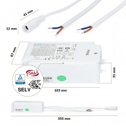 1-10VDimbareLEDPaneeltransformator36WBokeDCconnector