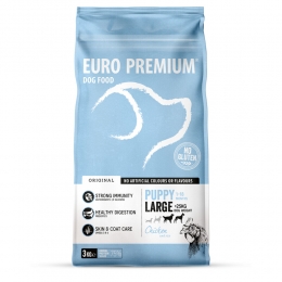 4xEuro-PremiumPuppyLargeKip-Rijst3kg