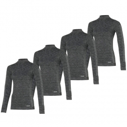 HeatkeeperThermoshirtLangeMouwDamesPremium4-packZwartMelange-M