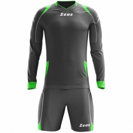 ZeusParosKeeperssetshirtmetlangemouwenenshortsgrijsneongeel