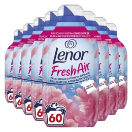 8xLenorWasverzachterFreshAirBloesem60Wasbeurten840ml