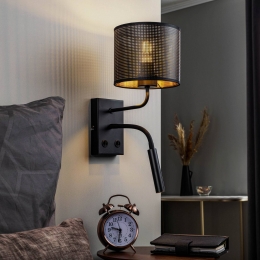 LuminexWandlampJovin1-lampmetspotzwartgoud