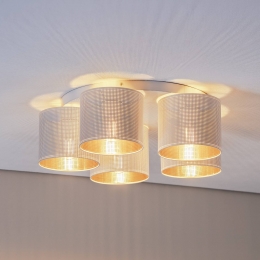 LuminexPlafondlampJovinmetvijfkappenwitgoud