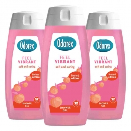 3xOdorexDouchegelFeelVibrant300ml