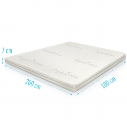 TopperOrganicCottontraagschuim100x200dikte7cm