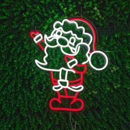 LEDNeonVerlichtingBordKerstmanInclAdapter50x42cmRoodWit