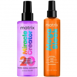 MatrixMegaSleekIronSmootherForAnti-FrizzandHumidityProtectionMiracleCreator20BenefitsHairTreatmentSprayBundle