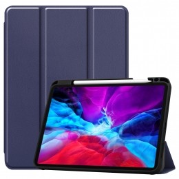 iPadHoesvoorAppleiPadPro2020HoesCover-11inch-Tri-FoldBookCase-ApplePencilHouder-DonkerBlauw