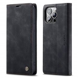 HoesjegeschiktvoorAppleiPhone14ProMax-WalletBookCase-Magneetsluiting-Zwart