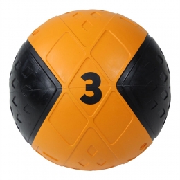 LifemaxxLMXMedicijnBal-MedicineBall-3kg-ZwartOranje