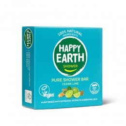 HappyEarth100NatuurlijkeShowerBarCedarLime90gr