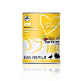 6xEuro-PremiumPatAdultHondenvoerNatDuckTurkey400gr