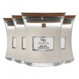 4xWoodWickGeurkaarsMiniWarmWool85gr