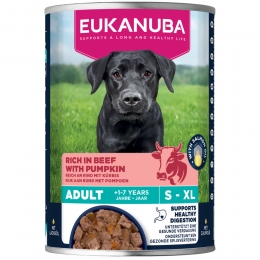 6xEukanubaLifeCareDogHondenvoerNatAdultBeefPumpkin400gr