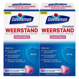 GratisVerzending2xDavitamonCompleetWeerstandHoogGedoseerdBosvruchten50kauwtabletten