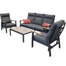 Carougeloungeset4deligteakantracietlagetafelLoungebankL190xB85xH95FauteuilL71xB85xH95TafelL120xB70xH43DriesprongCollection-Driesprongcollection