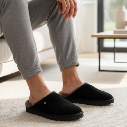 WarmbatClassicPantoffelszwartSuede