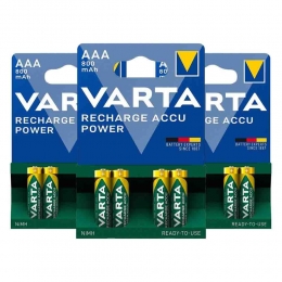 3xVartaRechargeAccuPowerOplaadbareBatterijenAAA800mAh4stuks