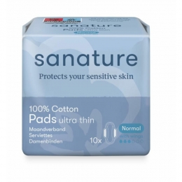 Sanature100KatoenMaandverbandNormaal10stuks