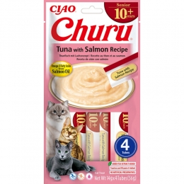 CiaoChuruPureeSenior10KattensnackTunaSalmon4x14gr