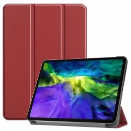 TablethoesvoorAppleiPadPro20212020tri-foldhoes-CasemetAutoWakeSleepfunctie-DonkerRood