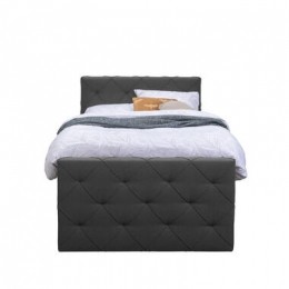 BoxspringmetvoetbordLivgeruit-antraciet-120x200cm-slankepoot-LeenBakker