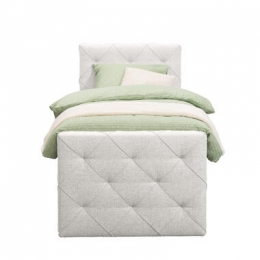 BoxspringmetvoetbordLivgeruit-ecru-90x200cm-slankepoot-LeenBakker