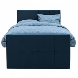 BoxspringmetvoetbordLivgeblokt-blauw-120x200cm-vierkantepoot-LeenBakker