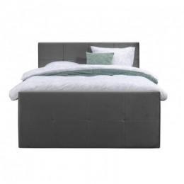 BoxspringmetvoetbordLivgeblokt-grijs-140x200cm-slankepoot-LeenBakker