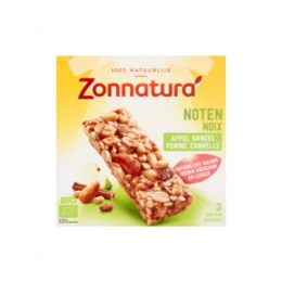 ZonnaturaNotenReepAppelKaneelBiologisch3x25gr