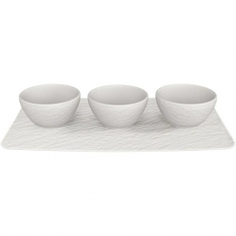 VilleroyBochManufactureRockBlancServeerset4delig