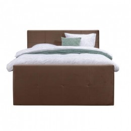 BoxspringmetvoetbordLivgeblokt-bruin-180x200cm-slankepoot-LeenBakker