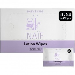 NaifBabyKidsLotionBillendoekjesPlasticvrij8x54432stuks
