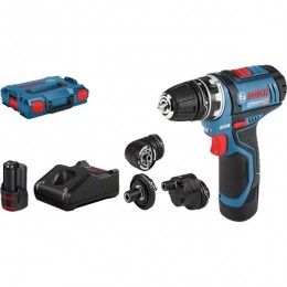 BoschGSR12V-15FC12VLi-IonAccuBoor-schroefmachineSet2x20AhAccuInL-BoxxIncl4Opzetstukken