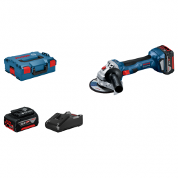 BoschGWS18V-718VLi-IonAccuHaakseSlijperSet2x40AhInL-Boxx-125mm-Koolborstelloos