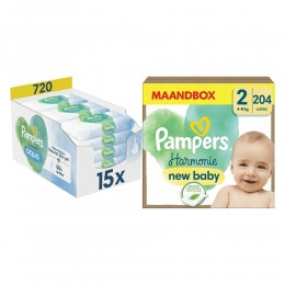PampersHarmonieLuiersMaat2enHarmonieAquaBillendoekjes720stuksPakket